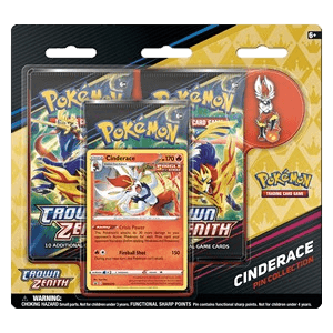 Crown Zenith: Cinderace Pin Collection 3-Pack Blister