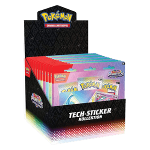 Prismatic Evolutions: Tech Sticker Collection Display
